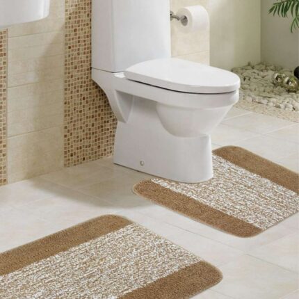 BM 1001 MICRO BATH MAT WITH MILANGE DOOR MATS BEIGE