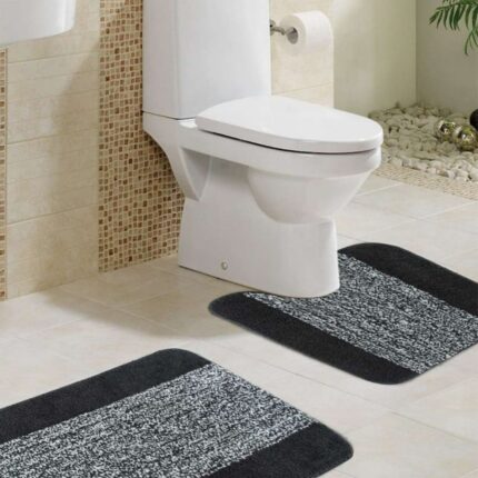 BM 1002 MICRO BATH MAT WITH MILANGE DOOR MATS D GRAY