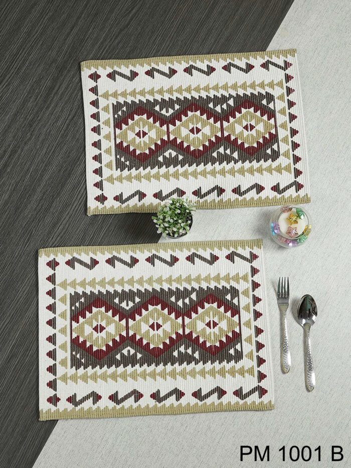 PM 1001 B WOVEN RIBBED PRINTED PLACE MATS