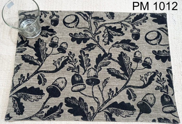 PM 1012 FAUX LINEN PRINTED WITH FUSING ON THE BACK